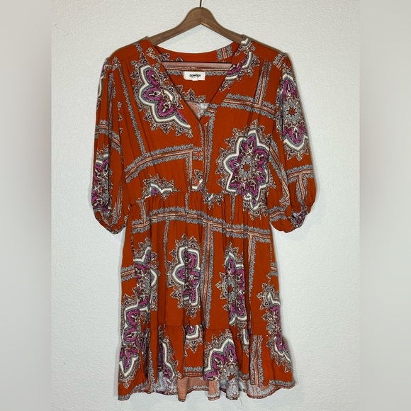 Porridge Isabel Anthropologie Dress Boho Paisley Tunic Dress Small - Picture 5 of 9